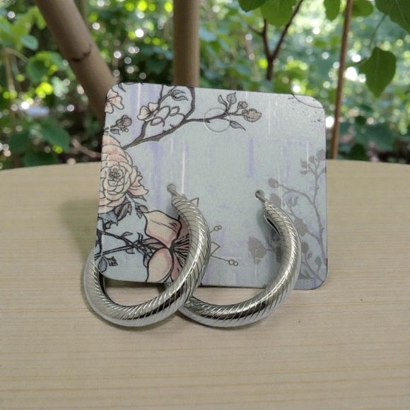 Jewelry - Silver Hoop Earrings NWOT ✨5/$25✨